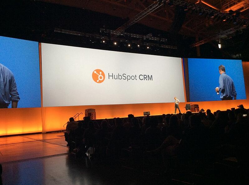 Brian Halligan announcing HubSpot CRM