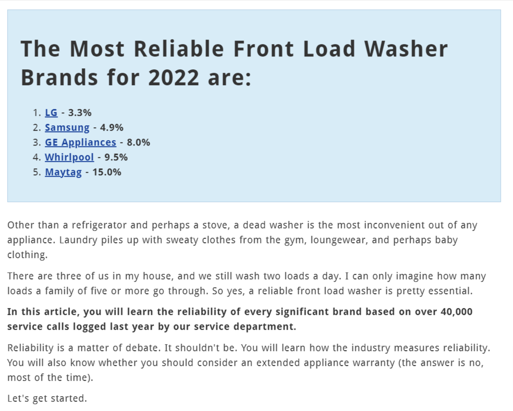 washing machine reviews 2022